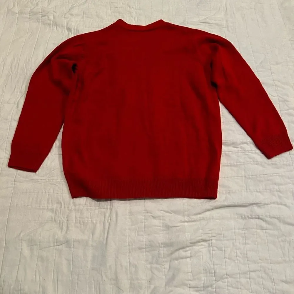Damart Classic Cardigan in deep red excellent pre owned condition $50 Msrp Large